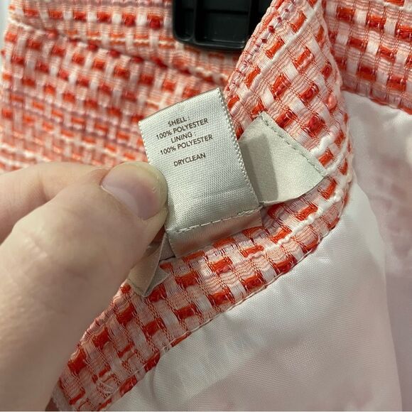 LOFT Ann Taylor Orange Red Patterned Mini Skirt With Pockets Women’s Size 6 - Picture 6 of 9